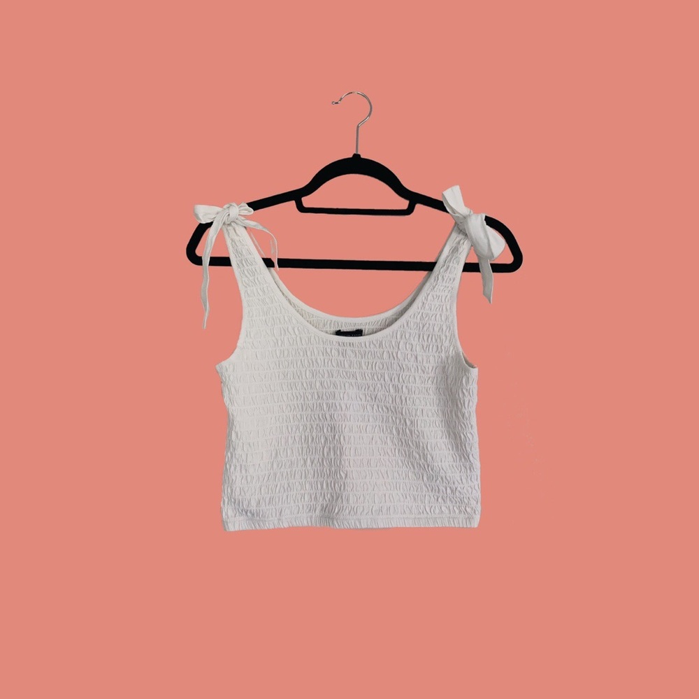 White Rouched Crop Top
